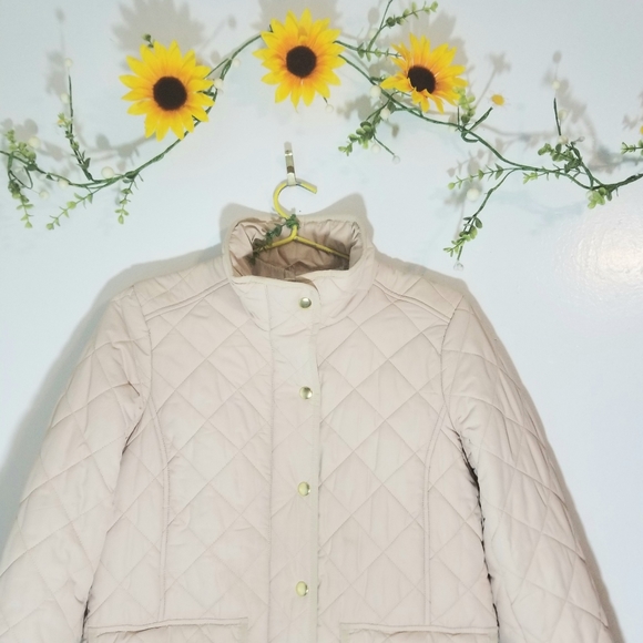 J.Crew pink quilted coat